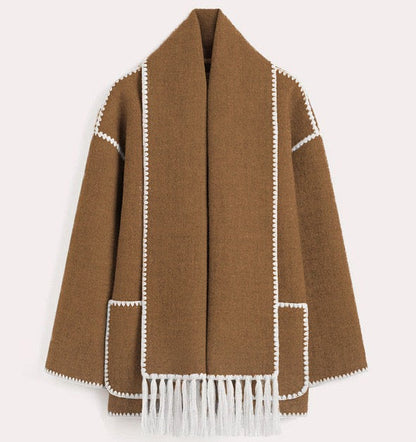 Warmer Wollmantel für Frauen | Grau - Elegant und stilvoll