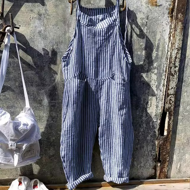 Inka - Gestreifter eleganter Jumpsuit