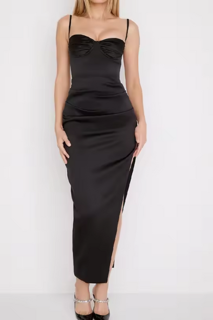 Isabella | Elegantes Plissee-Slipkleid aus Satin
