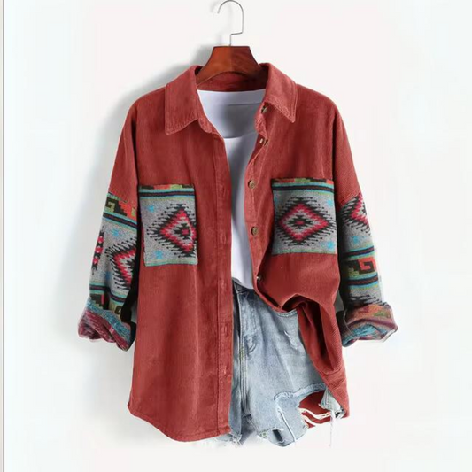 Isolde - Lässige Jacke aus geripptem Samt