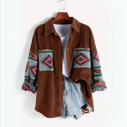 Isolde - Lässige Jacke aus geripptem Samt