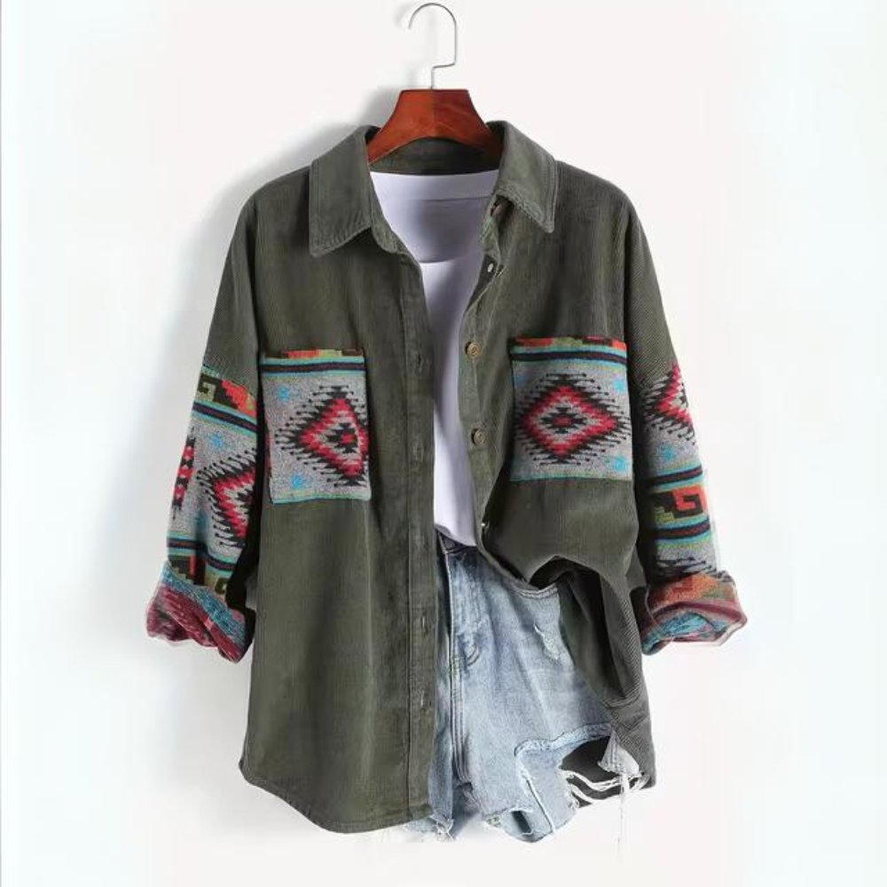Isolde - Lässige Jacke aus geripptem Samt