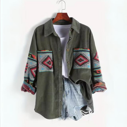 Isolde - Lässige Jacke aus geripptem Samt