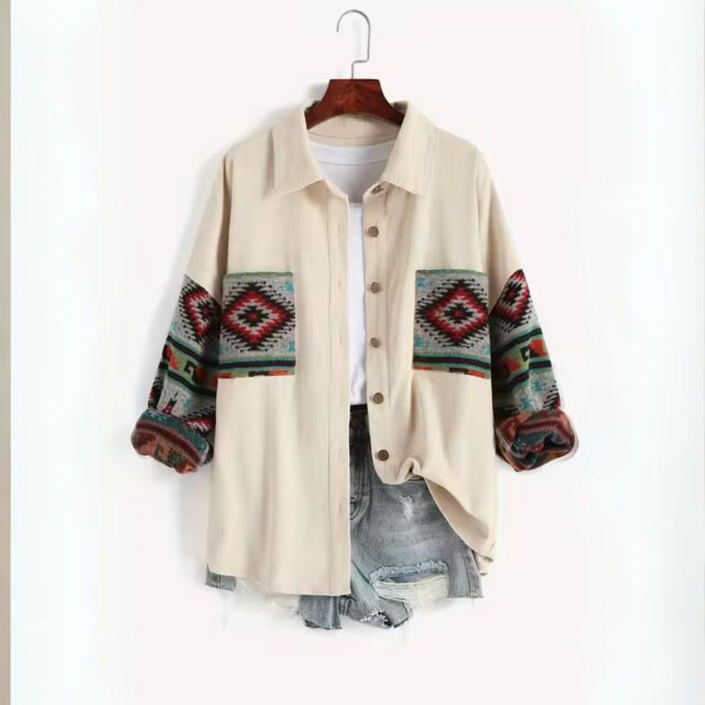 Isolde - Lässige Jacke aus geripptem Samt