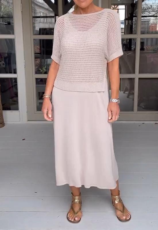 Ivey - Legeres Kleid mit Trägern und ausgehöhltem Oberteil, zweiteiliges Set