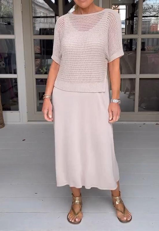 Ivey - Legeres Kleid mit Trägern und ausgehöhltem Oberteil, zweiteiliges Set