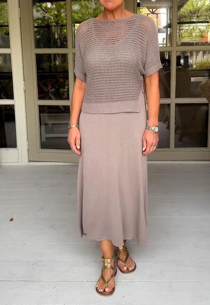 Ivey - Legeres Kleid mit Trägern und ausgehöhltem Oberteil, zweiteiliges Set
