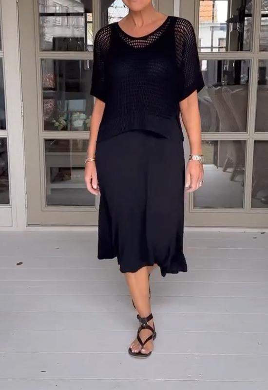 Ivey - Legeres Kleid mit Trägern und ausgehöhltem Oberteil, zweiteiliges Set
