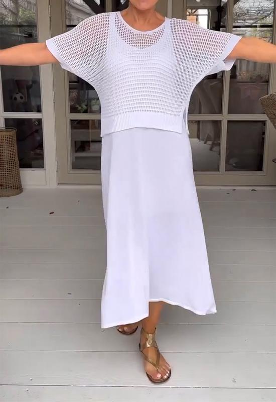 Ivey - Legeres Kleid mit Trägern und ausgehöhltem Oberteil, zweiteiliges Set