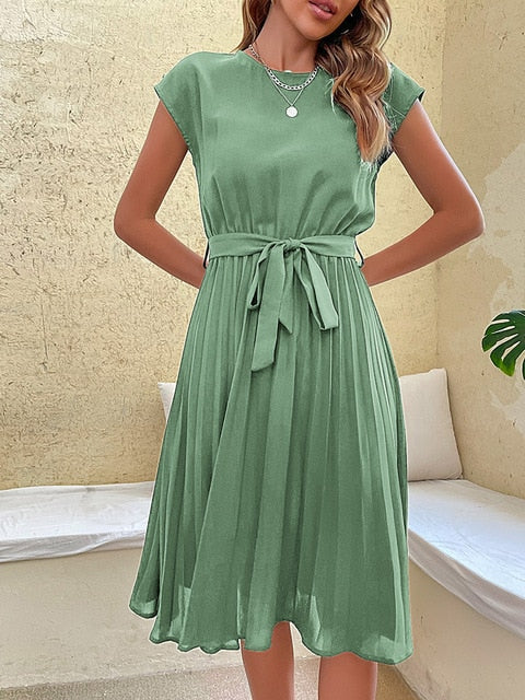 Constance - Kurzärmeliges Sommerkleid mit Falten