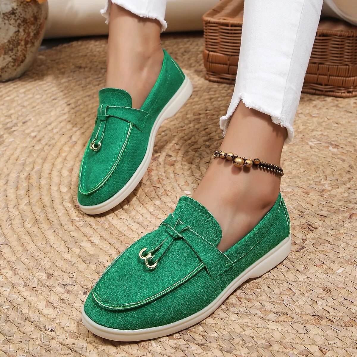 Kleiderbügel Dekor Flache Loafer