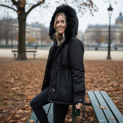 Eugenie | Gesteppter Damenparka mit Kragen und Kapuze aus edler Daune