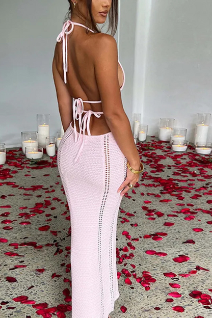 Jalene | Sexy Rückenfreies Langes Trägerkleid