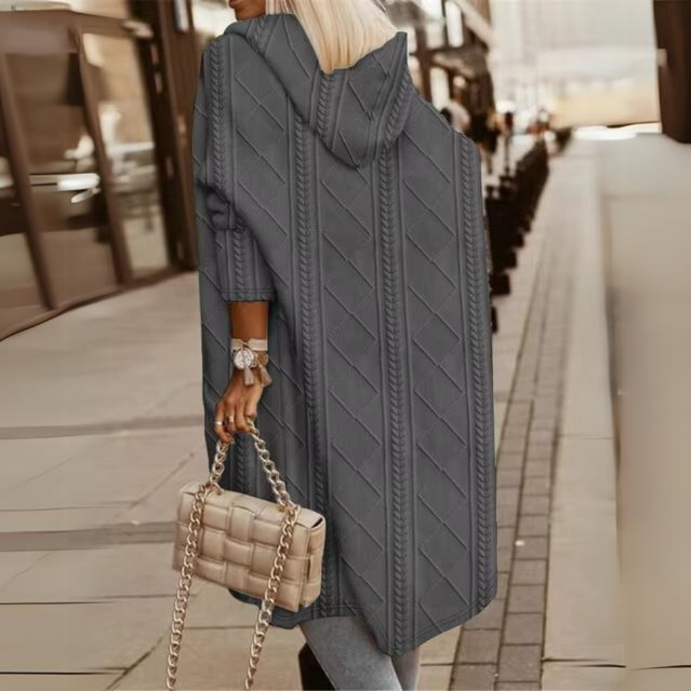 Janka - Elegante lange Kapuzenjacke