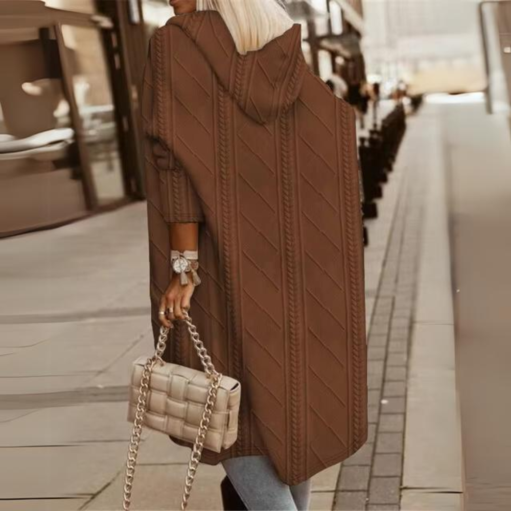 Janka - Elegante lange Kapuzenjacke