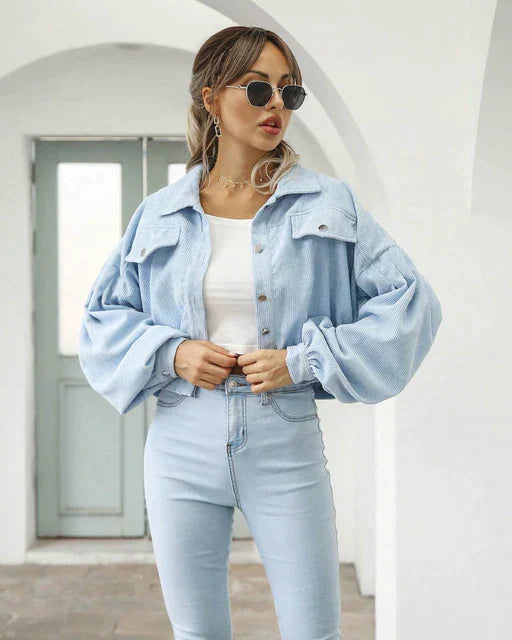 Hanna - Lässige Jacke aus Kordsamt in Kurzform