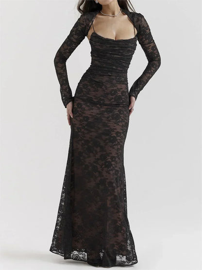 Jeanne - Maxikleid aus Spitze mit Tunnelzug