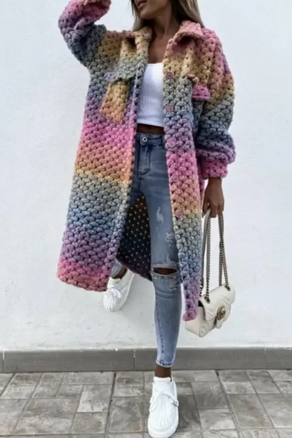 Cynthia - mehrfarbige Tweedjacke mit Taschen