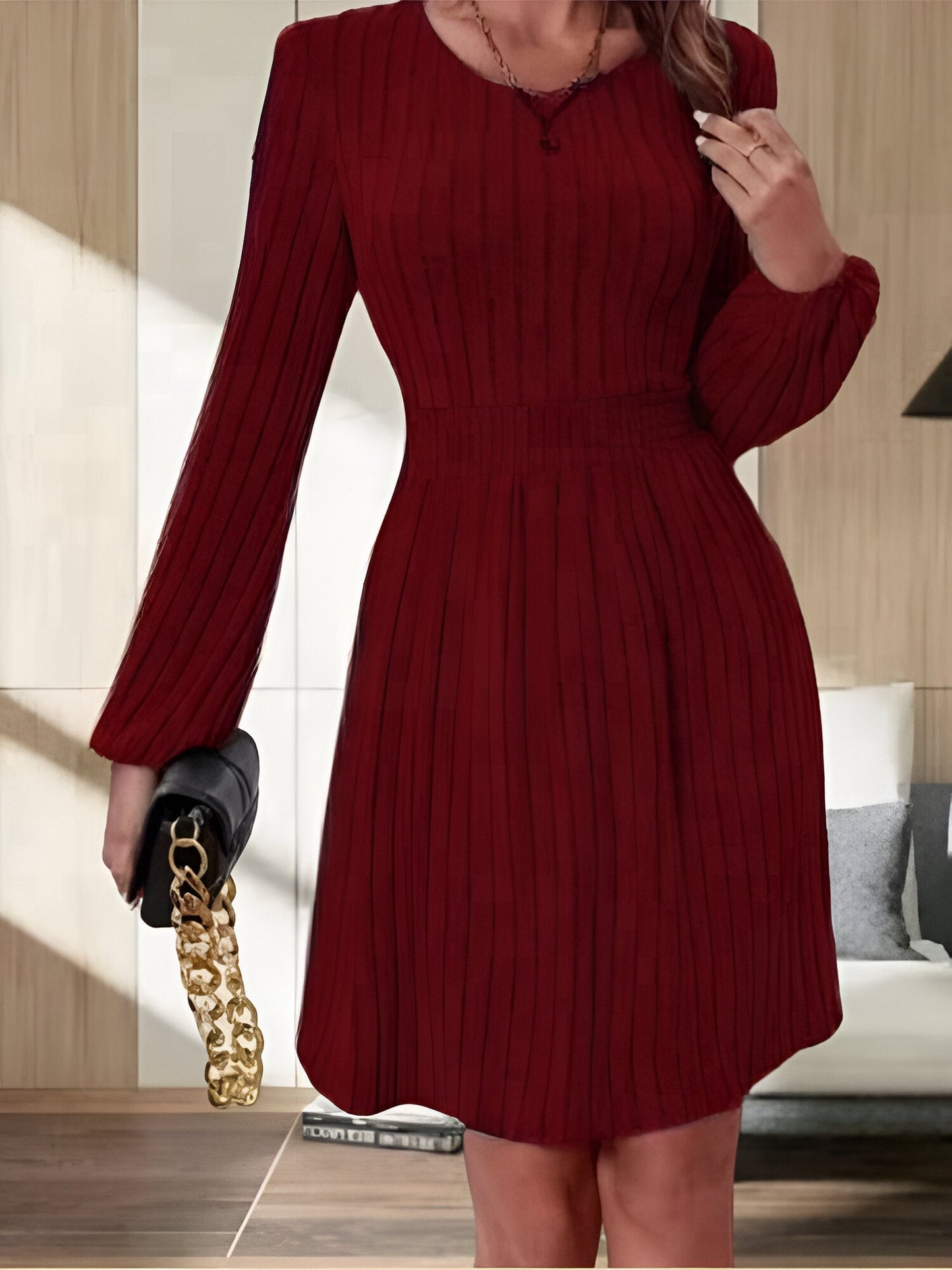 Brunhilde | Elegantes Midikleid aus Strick