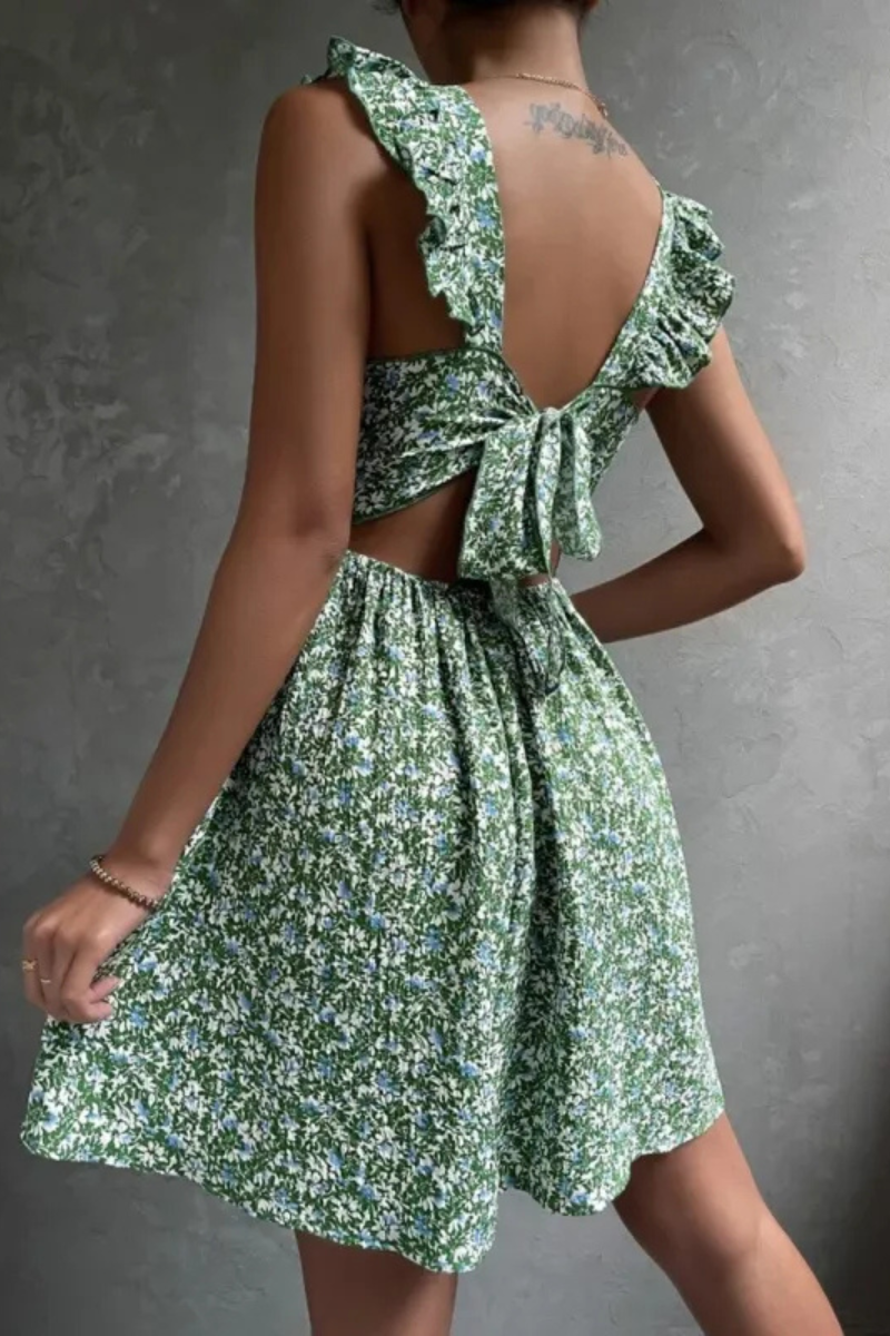 Junia | Sommer Ärmelloses Kleid mit gerafftem Halsausschnitt