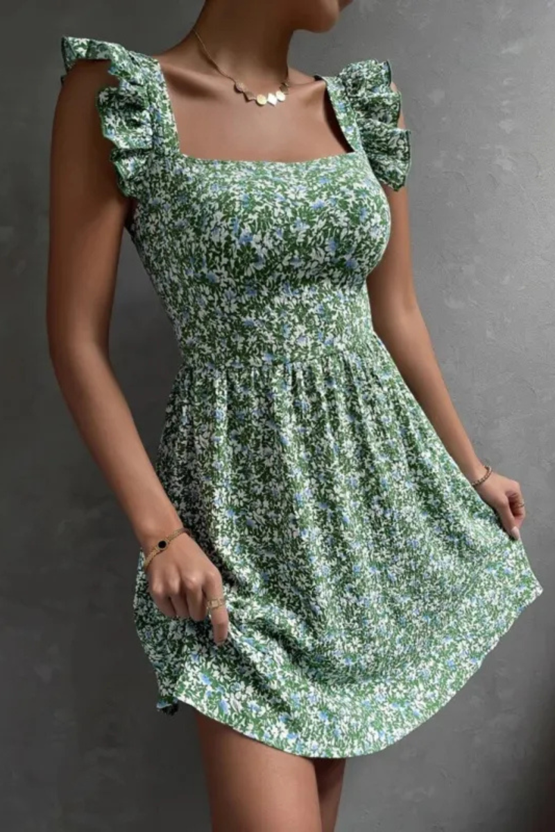Junia | Sommer Ärmelloses Kleid mit gerafftem Halsausschnitt