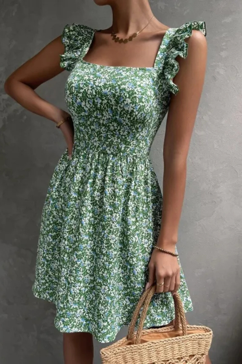 Junia | Sommer Ärmelloses Kleid mit gerafftem Halsausschnitt