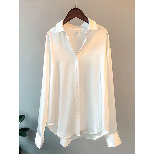 KLARA - Langärmelige Bluse aus Satin