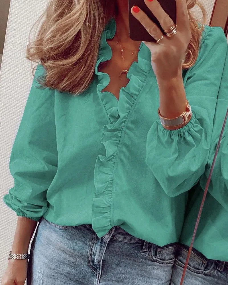 Elegante Bluse - raffiniert - Baumwolle mit Spitzenakzenten - perfekt für festliche Anlässe