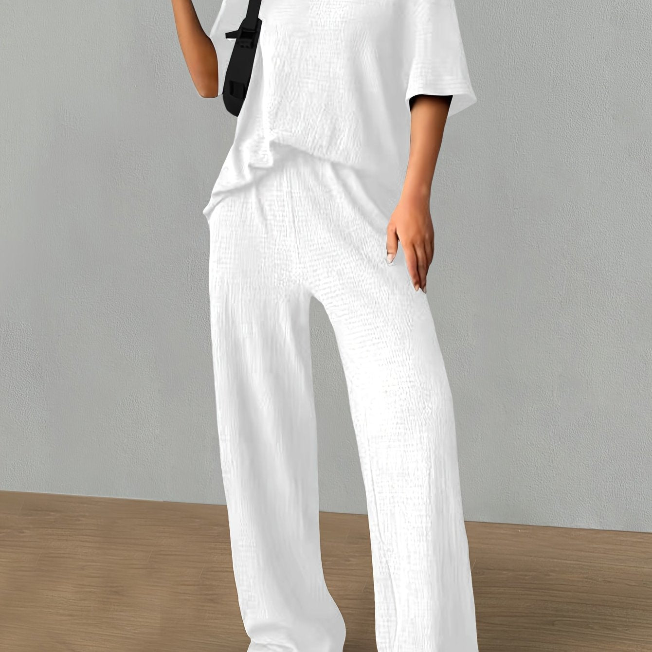 Baumwoll-Polyester-Set - Kurzarm-T-Shirt & weicher Stoff