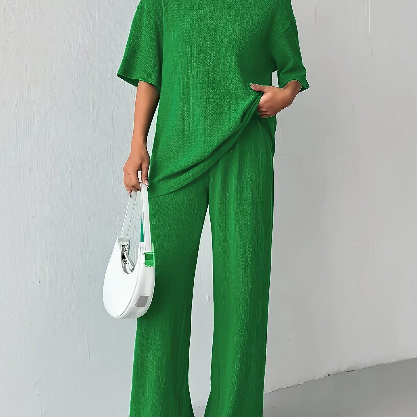Baumwoll-Polyester-Set - Kurzarm-T-Shirt & weicher Stoff