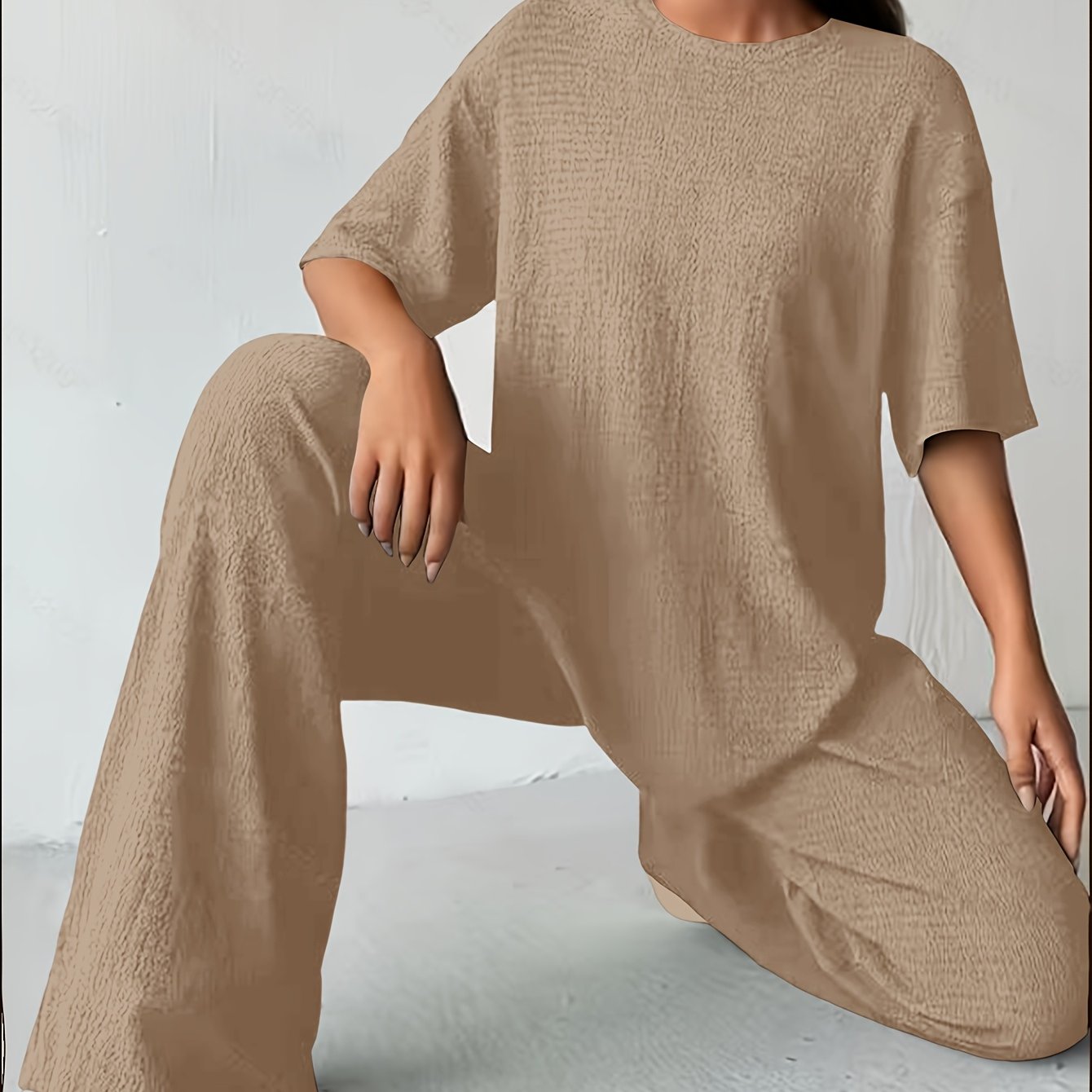 Baumwoll-Polyester-Set - Kurzarm-T-Shirt & weicher Stoff