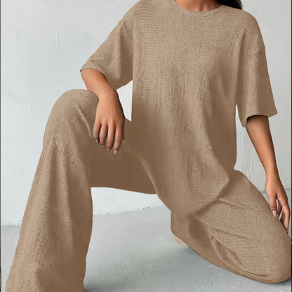 Baumwoll-Polyester-Set - Kurzarm-T-Shirt & weicher Stoff