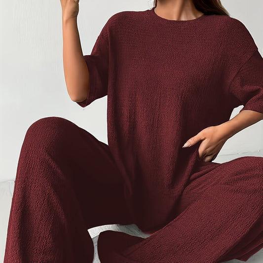 Baumwoll-Polyester-Set - Kurzarm-T-Shirt & weicher Stoff