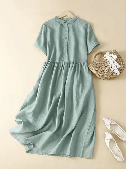 Freizeitkleid aus Baumwolle und Leinen: Einfacher Sommerkomfort