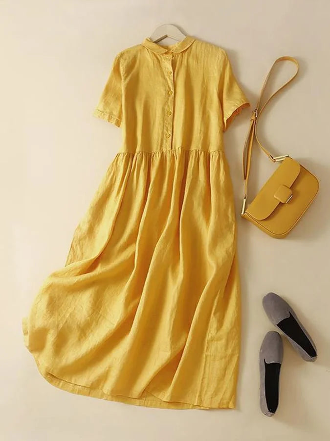 Freizeitkleid aus Baumwolle und Leinen: Einfacher Sommerkomfort