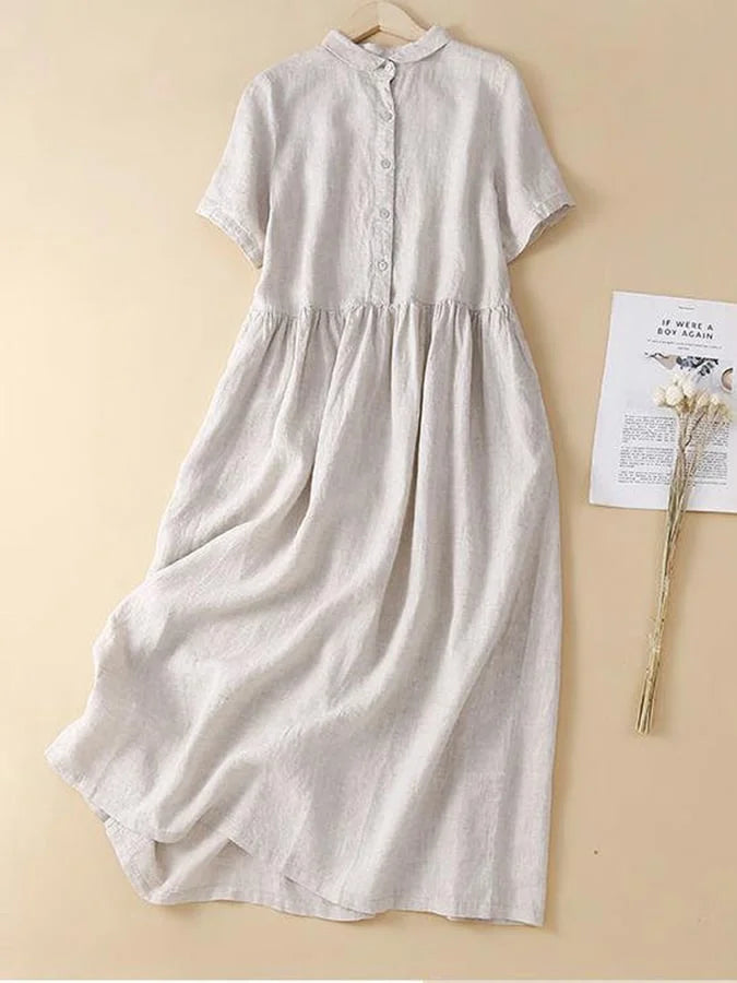Freizeitkleid aus Baumwolle und Leinen: Einfacher Sommerkomfort