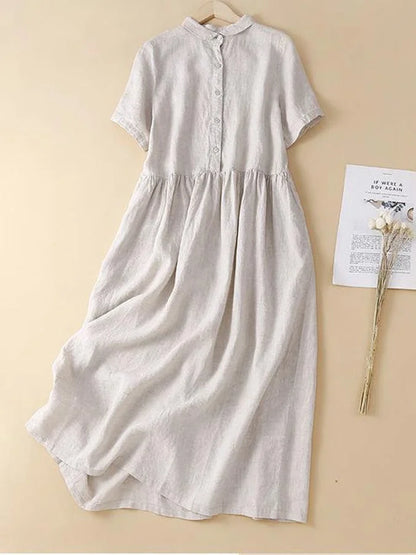 Freizeitkleid aus Baumwolle und Leinen: Einfacher Sommerkomfort