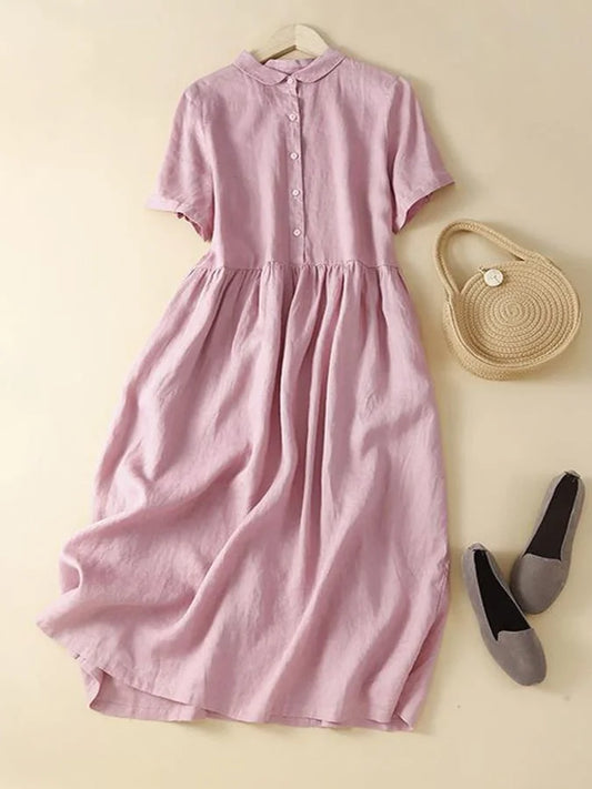 Freizeitkleid aus Baumwolle und Leinen: Einfacher Sommerkomfort