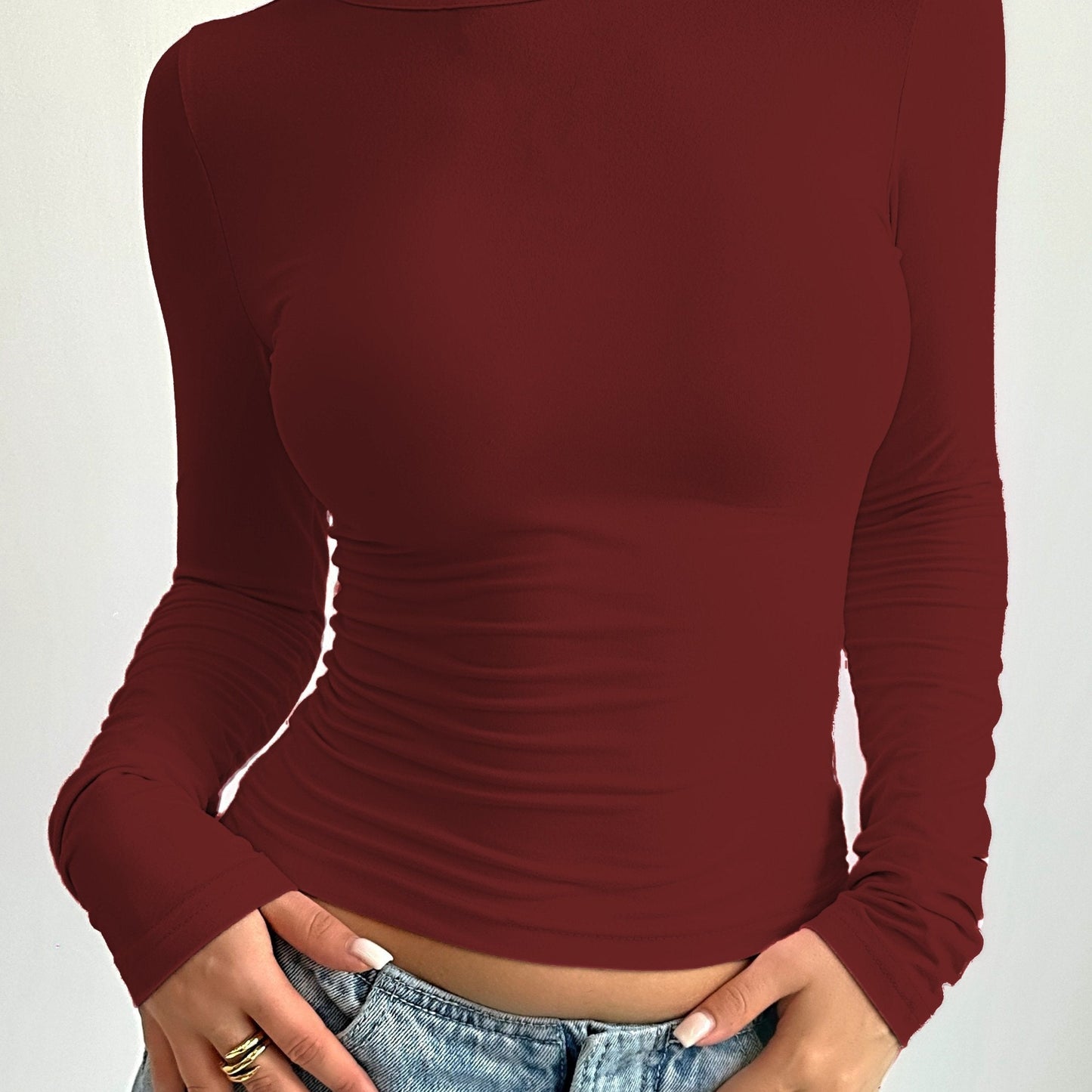 T-Shirt aus Baumwollmischung - Rundhalsausschnitt und flexible Form