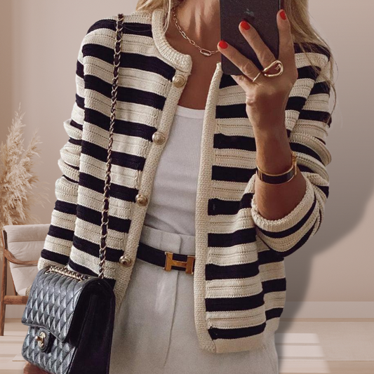 Amalia - Gestreifte Strickjacke