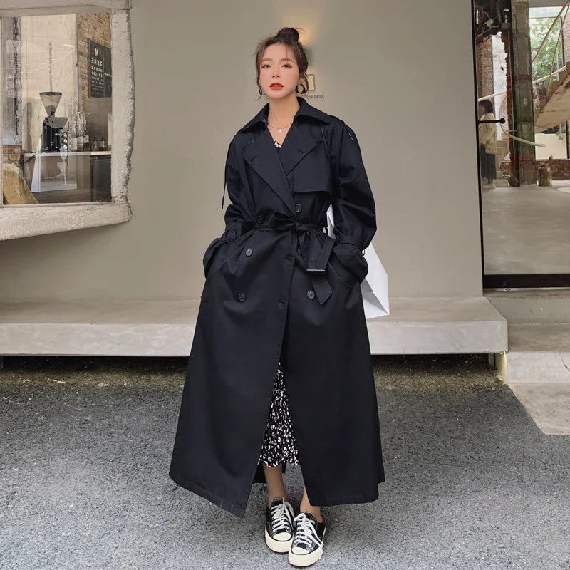 Yvonne - Zweireihiger Trenchcoat in Übergröße