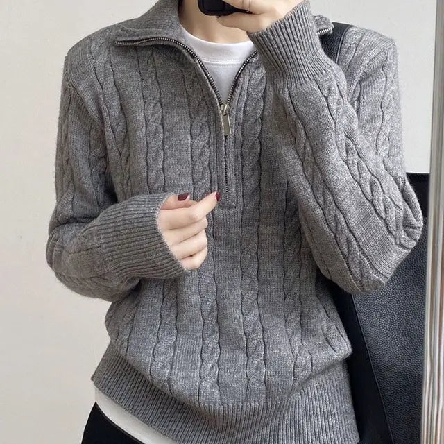 Mica - Halblanger Strickpullover für Frauen