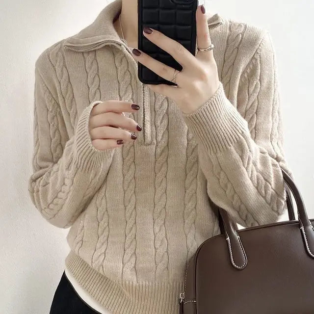 Mica - Halblanger Strickpullover für Frauen
