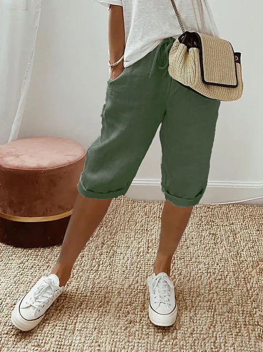Adrina - Shorts, Damen, aus Baumwolle und Leinen