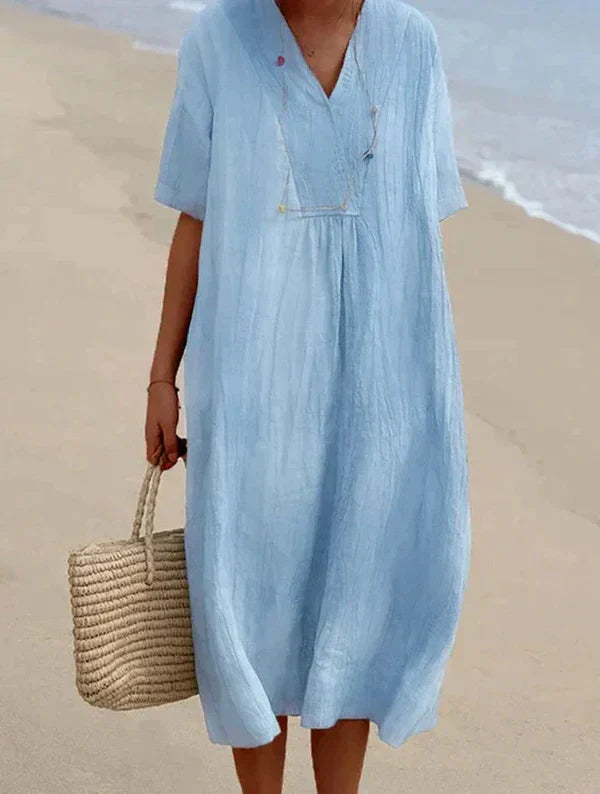 Kourtney - Kleid aus Leinen und Baumwolle