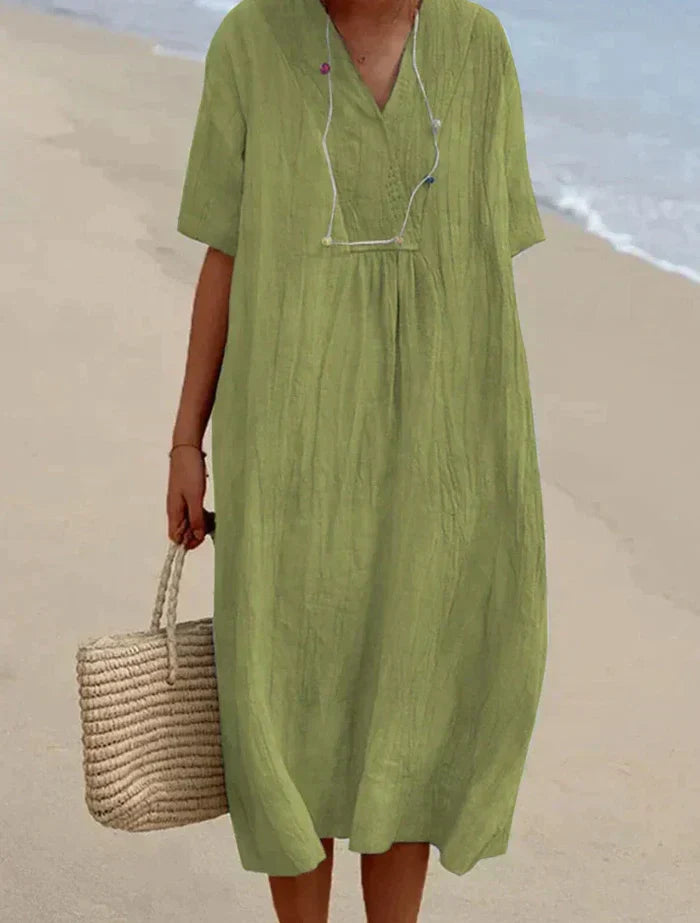 Kourtney - Kleid aus Leinen und Baumwolle