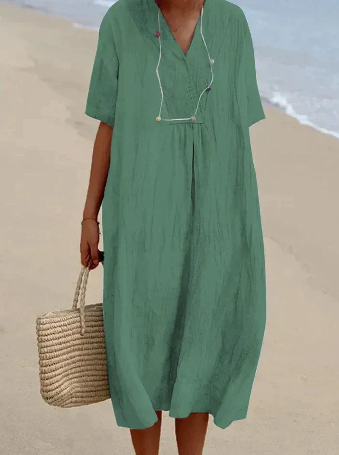 Kourtney - Kleid aus Leinen und Baumwolle