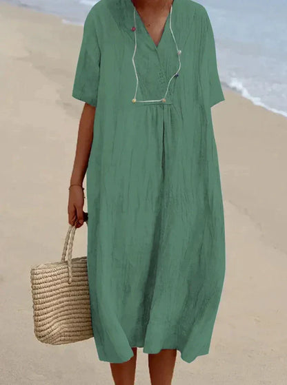 Kourtney - Kleid aus Leinen und Baumwolle