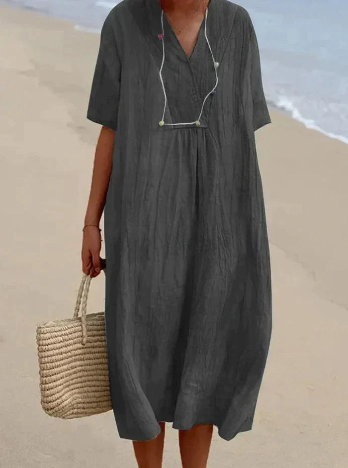 Kourtney - Kleid aus Leinen und Baumwolle