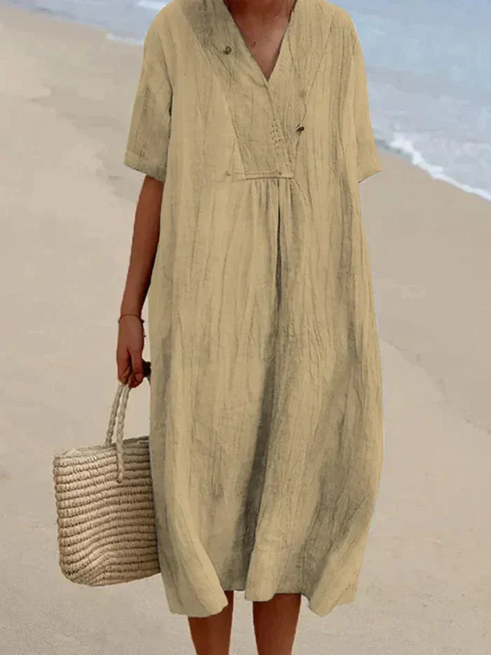 Kourtney - Kleid aus Leinen und Baumwolle